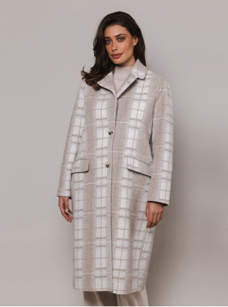 Jarie Check Coat - Taupe (Rino & Pelle)